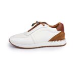 کفش چرم سفیدقهوه ای کلاسیک کد 901